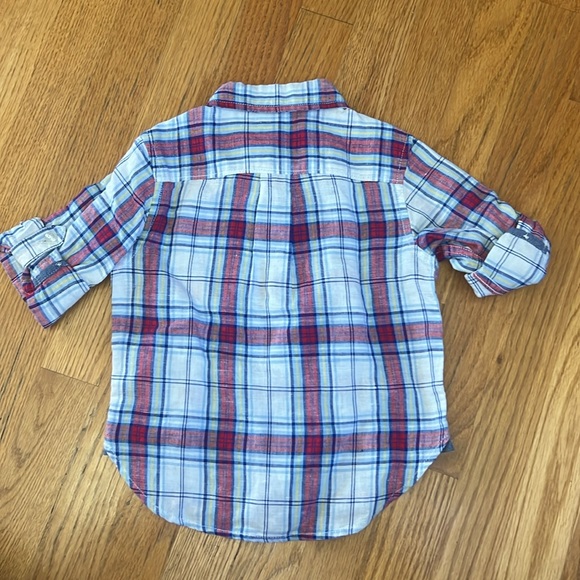 Gap Boys Plaid Button Up Rolled Sleeves - Picture 8 of 9